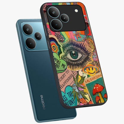 Mystic Eye Wonderland Glass Case displayed in angled mockup highlighting magical eye illustration with dreamy aesthetic.