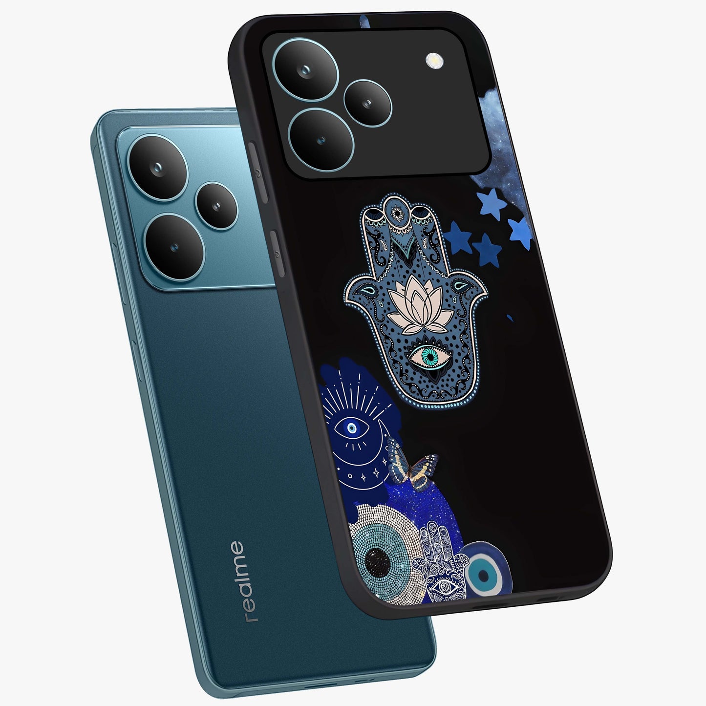 Mystic Hand Aura Glass Case displayed in angled mockup highlighting magical aura design with spiritual aesthetic style.