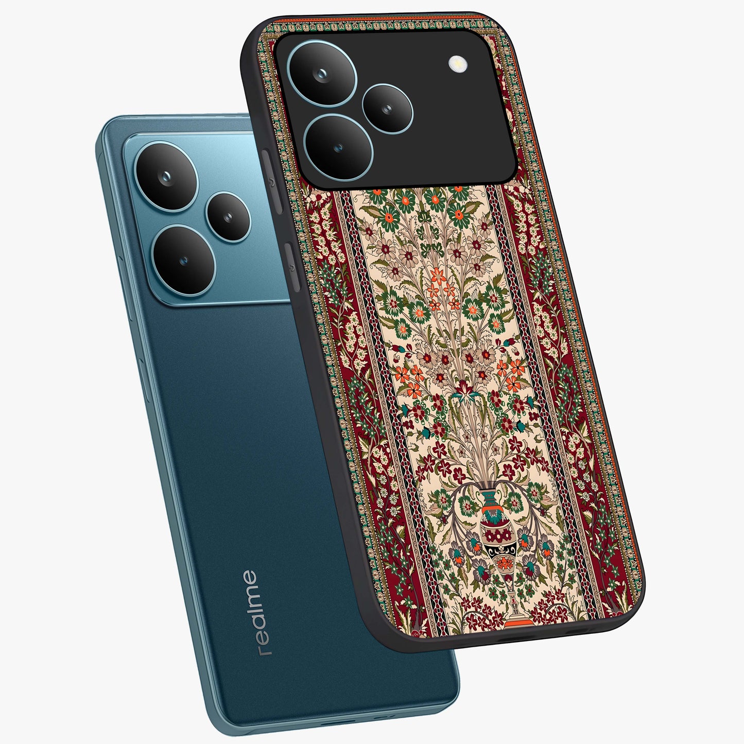 Persian Inspired Glass Case displayed in angled mockup highlighting intricate traditional design with elegant cultural aesthetic.