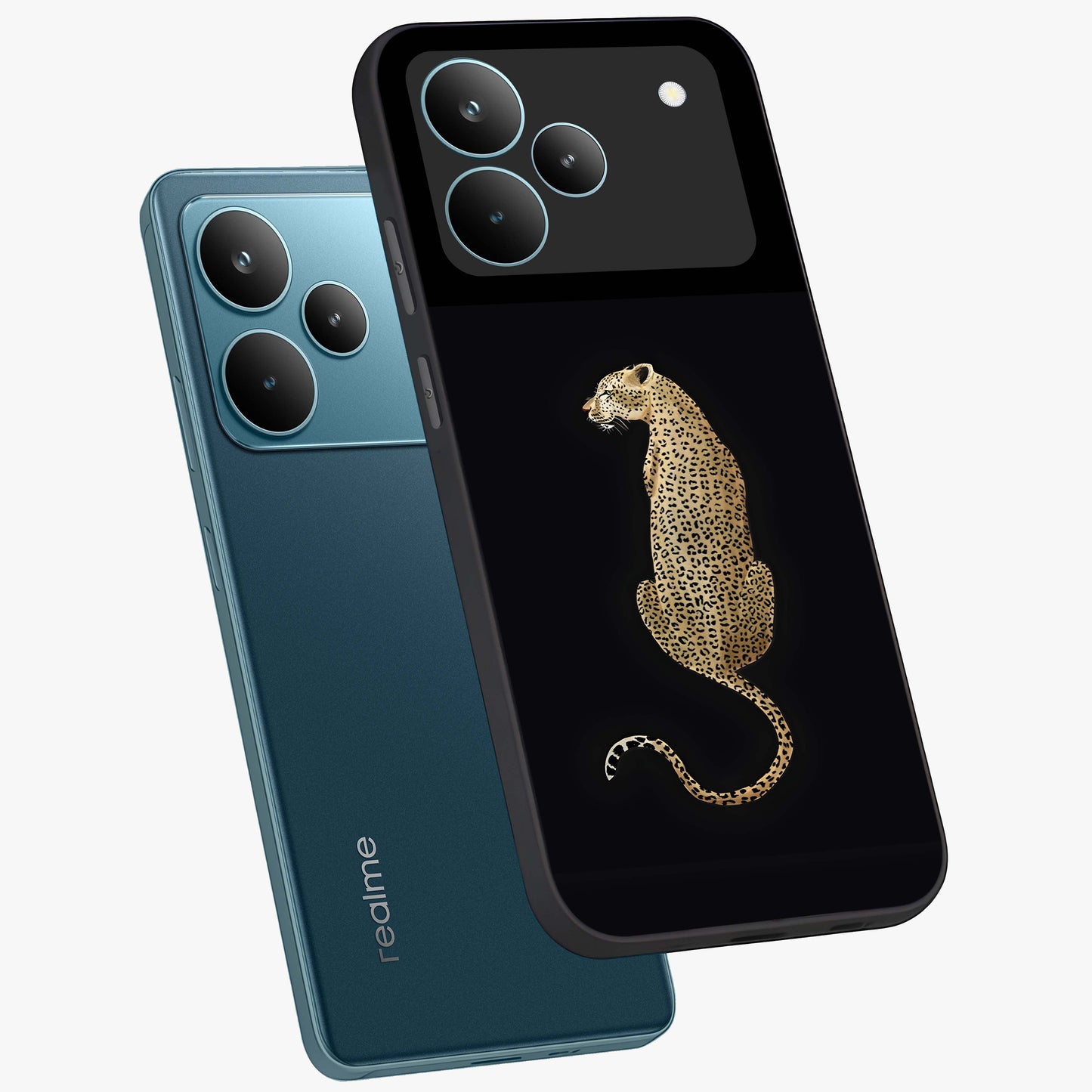 Regal Leopard Glass Case displayed in angled mockup highlighting powerful animal illustration with stylish wild aesthetic.