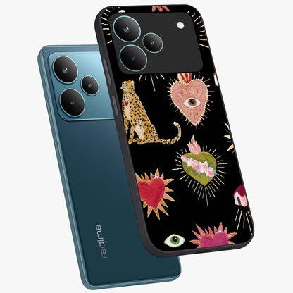 Sacred Jungle Heart Glass Case displayed in angled mockup highlighting lush tropical design with natural aesthetic style.