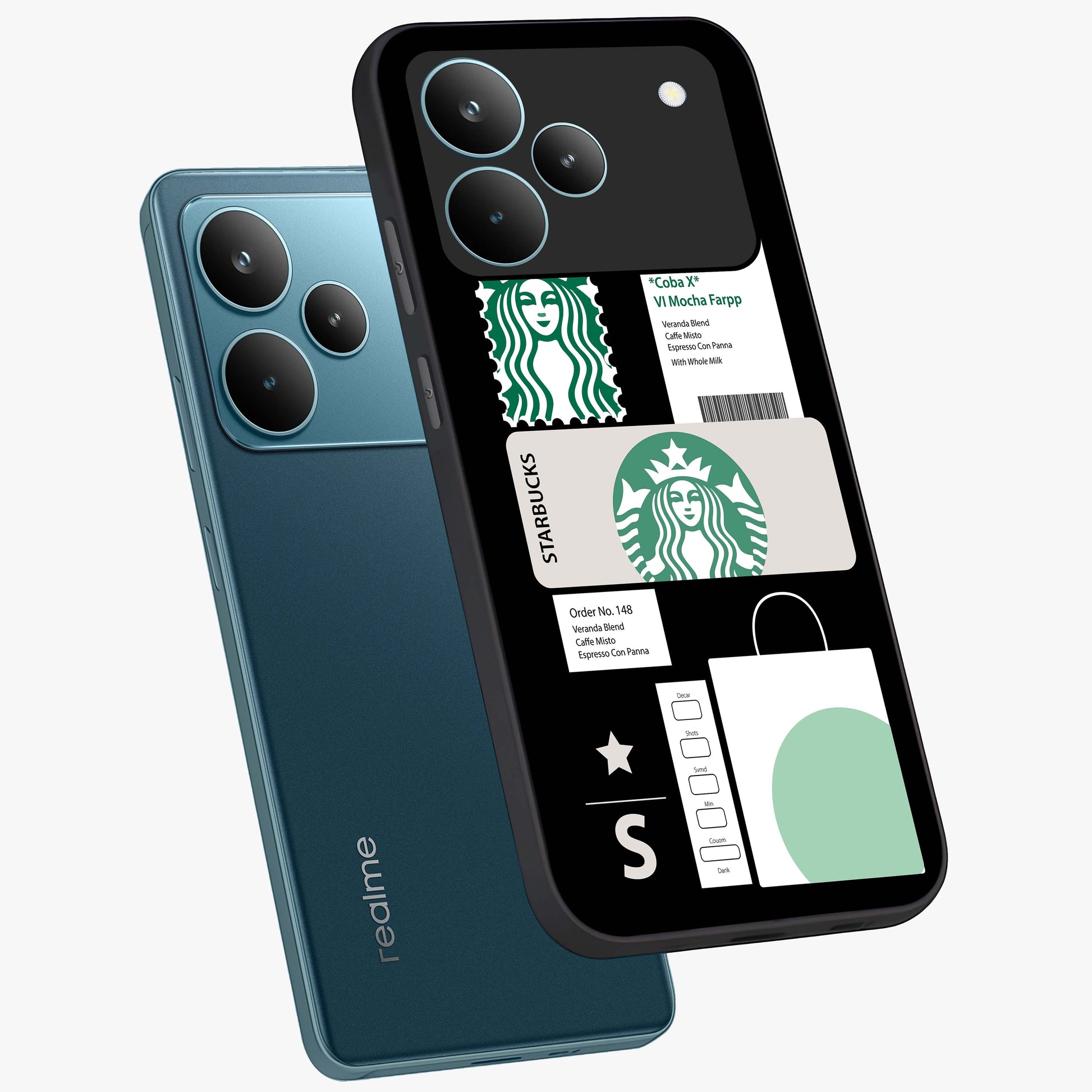 Starbucks Mocha Glass Case displayed in angled mockup highlighting stylish mocha themed design with cozy café aesthetic.