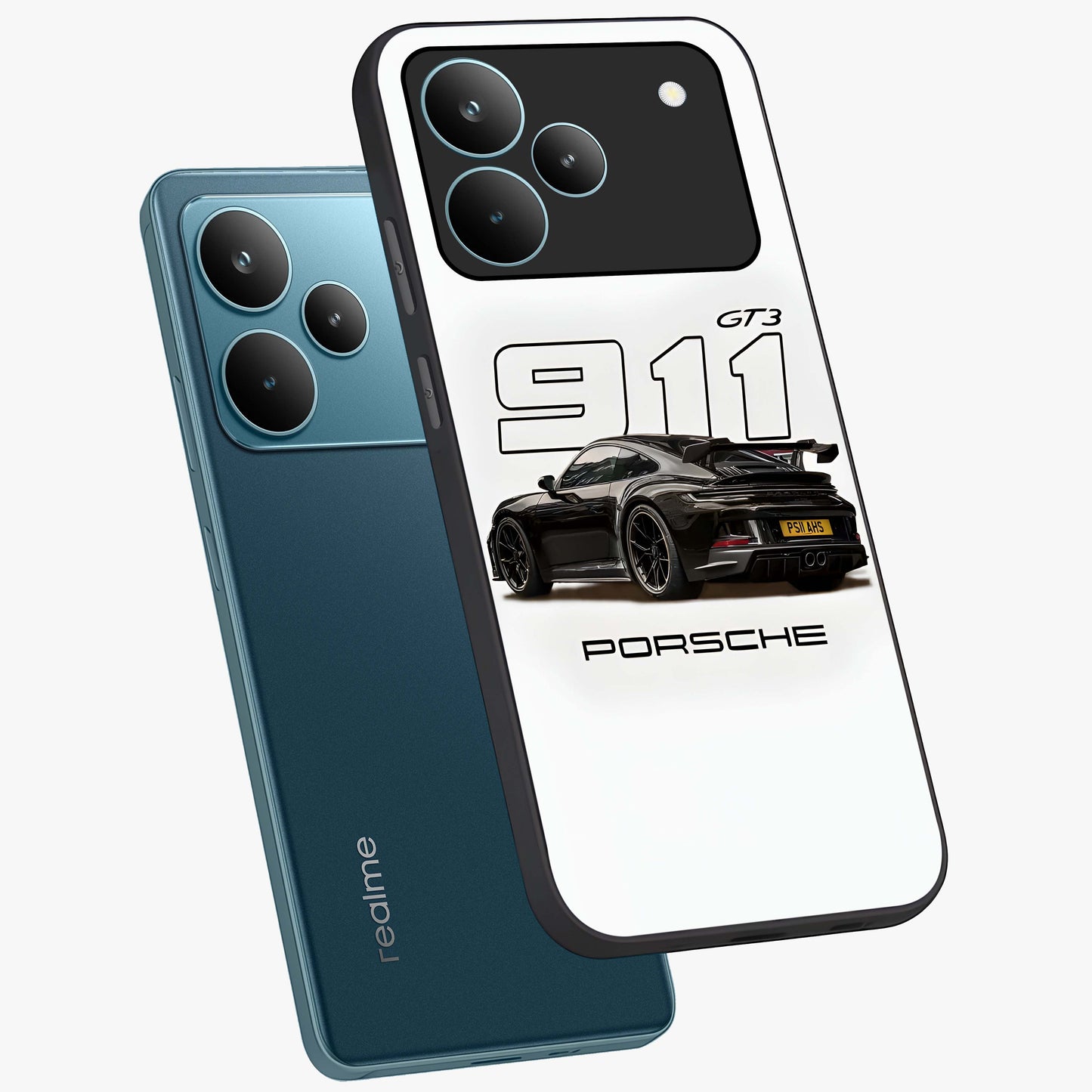 Turbo Legacy Icon Glass Case displayed in angled mockup highlighting dynamic automotive design with performance aesthetic.