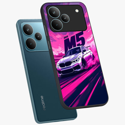 Velocity Drift Pulse Glass Case displayed in angled mockup highlighting dynamic drift design with sporty automotive aesthetic.