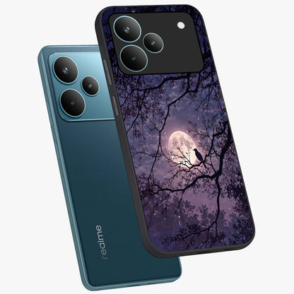 Whispering Moon Silence Glass Case displayed in angled mockup highlighting calm lunar design with dreamy night aesthetic.