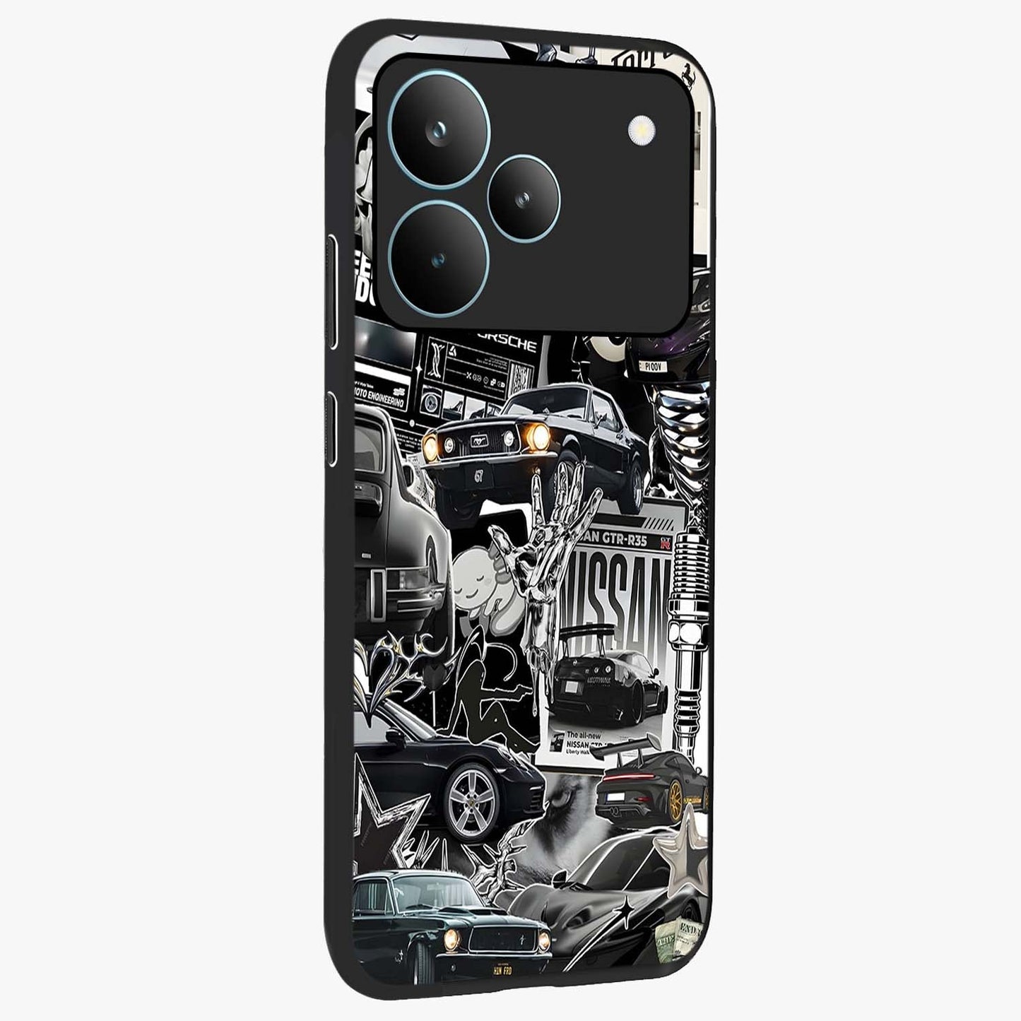 Aesthetic Dark Love Glass Case upright view showcasing dramatic romantic artwork with modern aesthetic style.