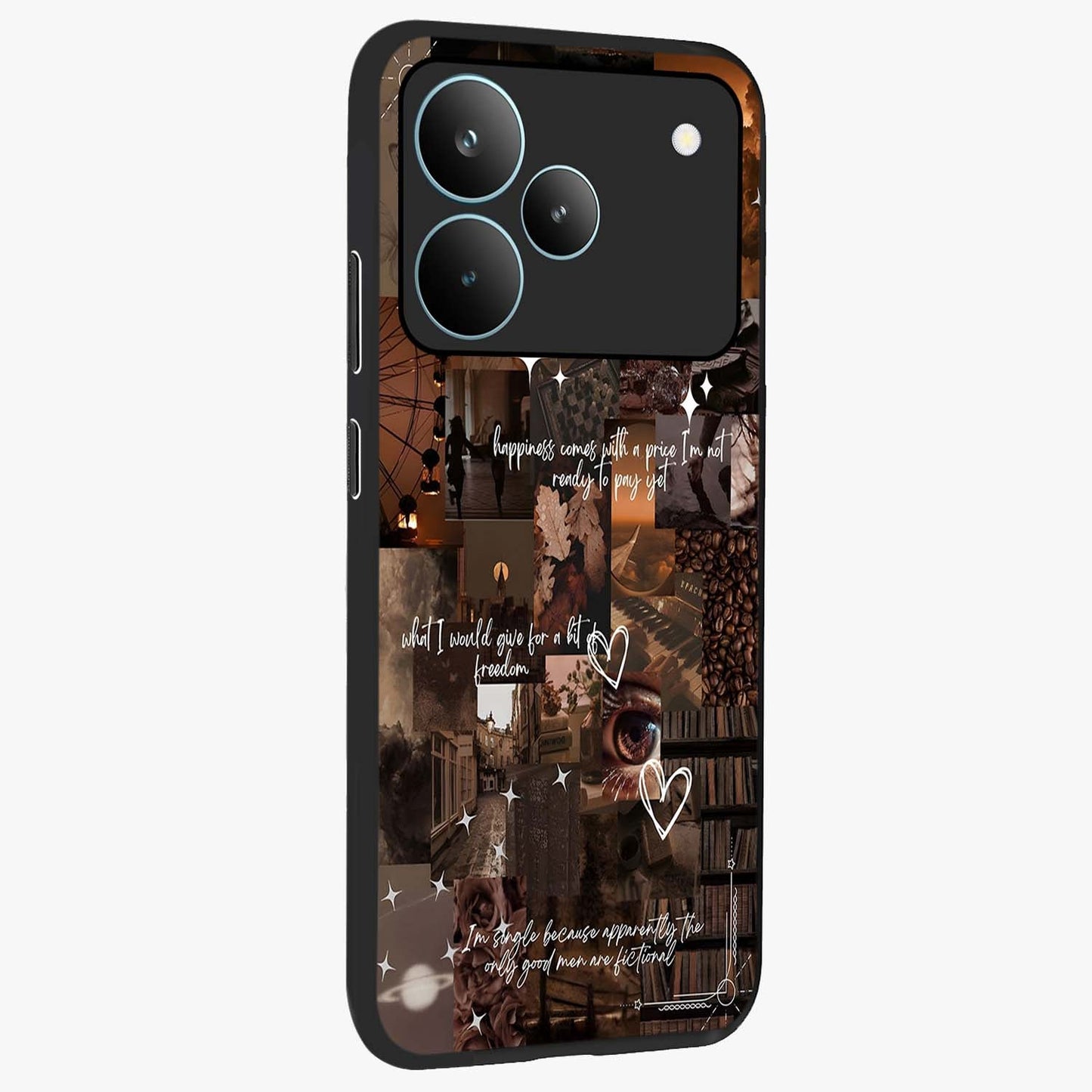 Bittersweet Aesthetic Chaos Glass Case upright view showcasing bold artistic chaos design with modern aesthetic style.