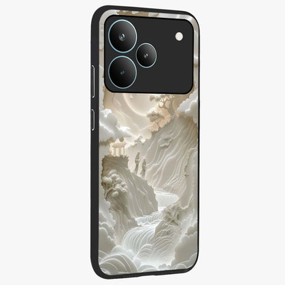 Celestial Origami Glass Case upright view showcasing creative origami artwork with modern celestial style.