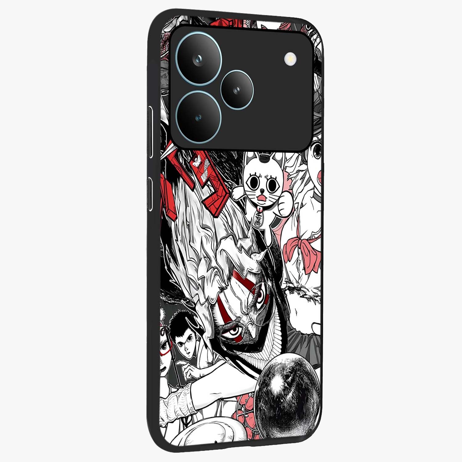Crimson Chaos Panel Glass Case upright view showcasing intense crimson artwork with dramatic aesthetic style.