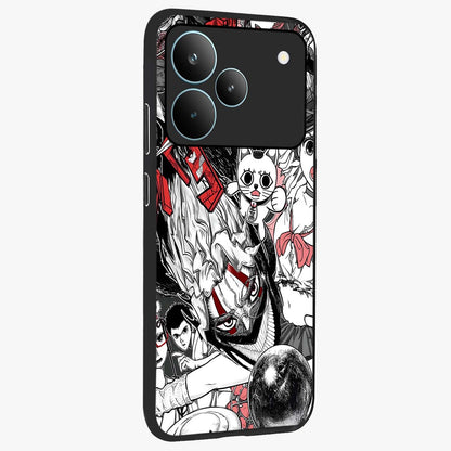 Crimson Chaos Panel Glass Case upright view showcasing intense crimson artwork with dramatic aesthetic style.