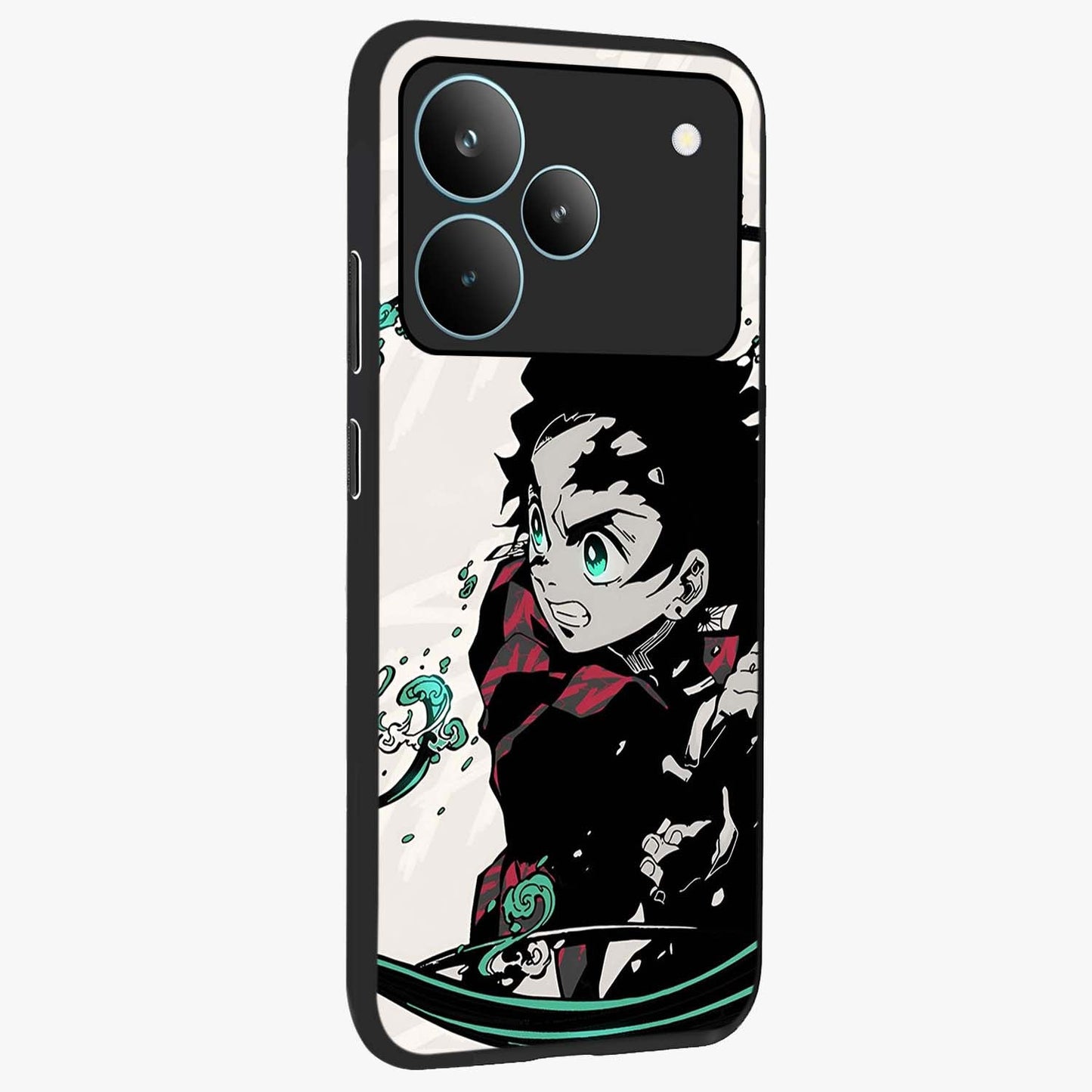 Demon Slayer Glass Case upright view showcasing powerful anime artwork with intense warrior theme.