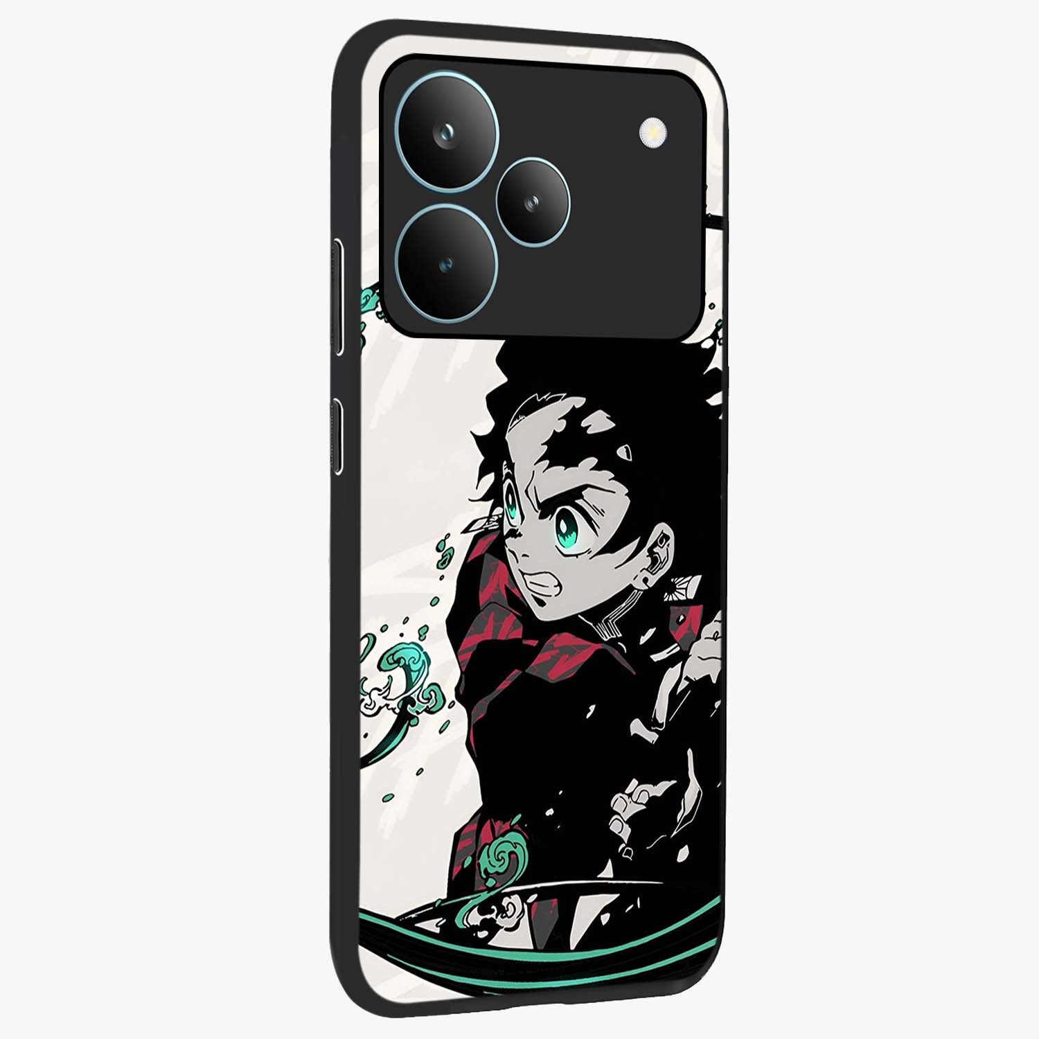 Demon Slayer Glass Case upright view showcasing powerful anime artwork with intense warrior theme.