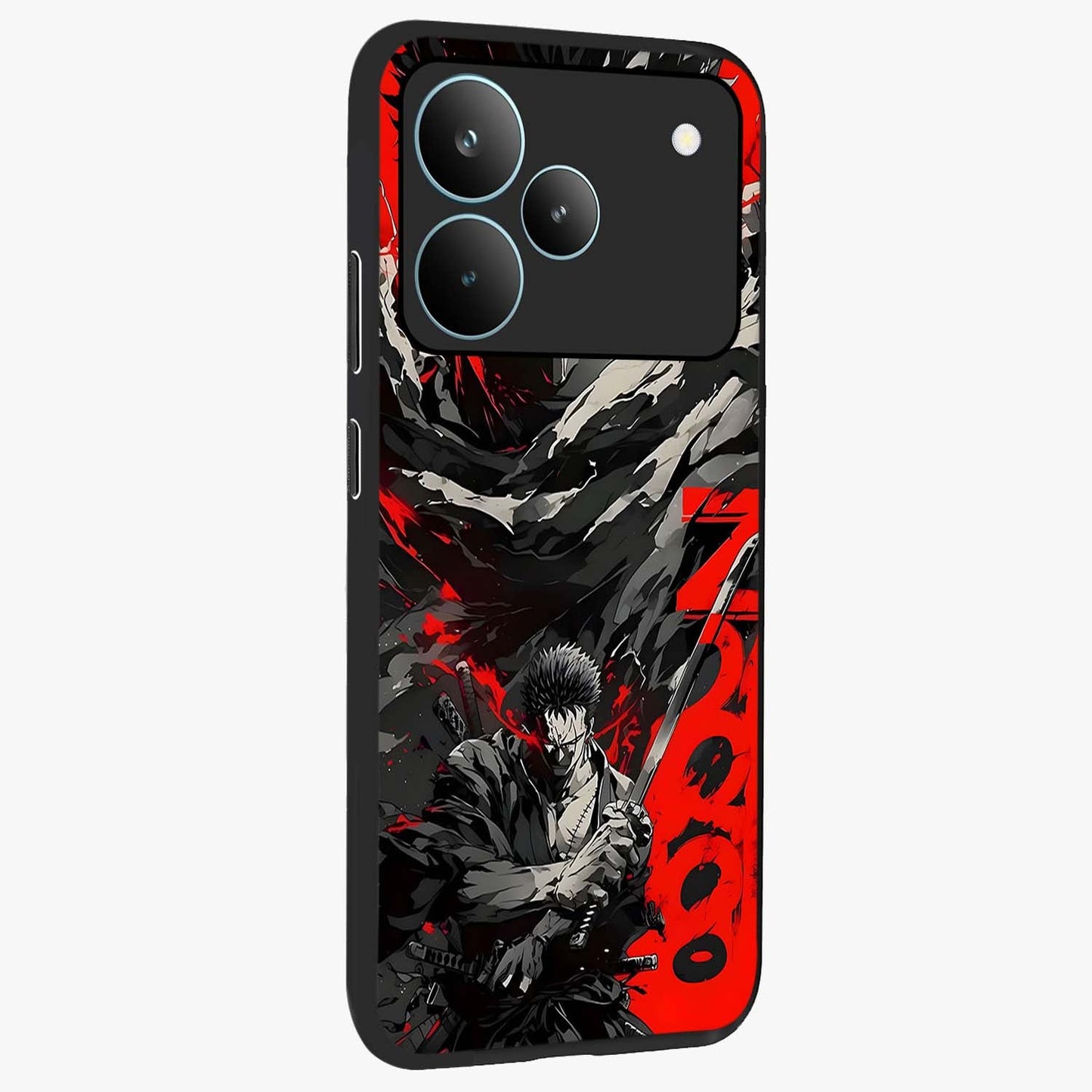 Demon Sword Resolve Glass Case upright view showcasing dramatic warrior artwork with intense battle theme.