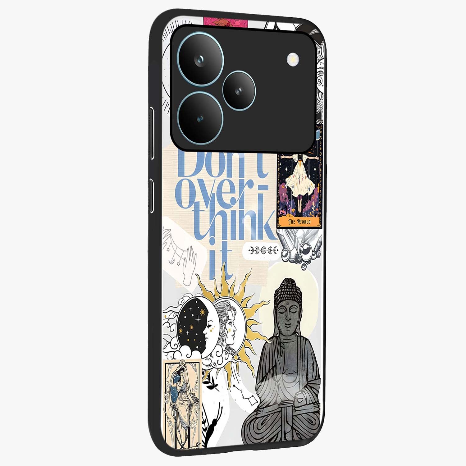 Ethereal Thoughts Glass Case upright view showcasing delicate artistic composition with peaceful dreamy theme.