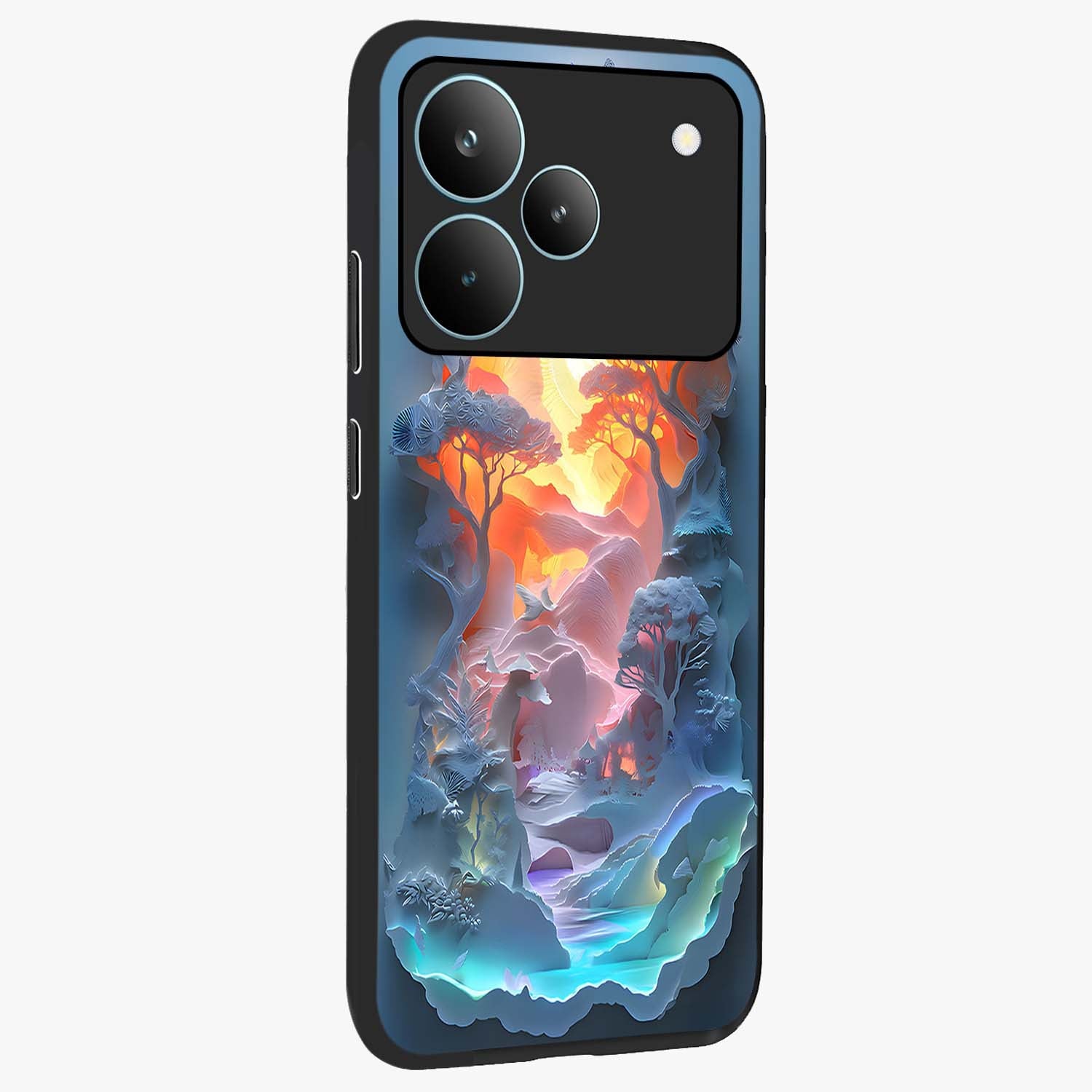 Glow Forest Portal Glass Case upright view showcasing enchanted forest portal artwork with fantasy nature theme.
