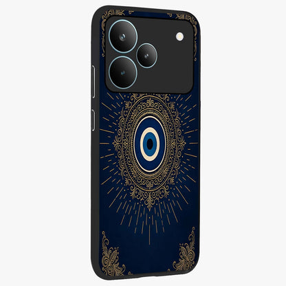 Golden Celestial Charm Glass Case upright view showcasing radiant celestial artwork with elegant golden theme.