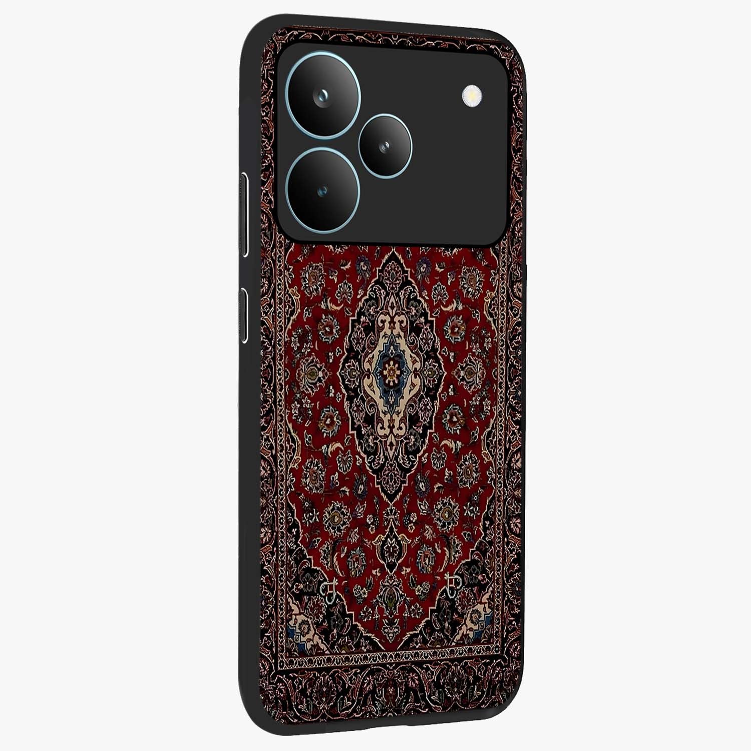 Heritage Carpet Royale Glass Case upright view showcasing detailed ornamental artwork with luxurious traditional theme.