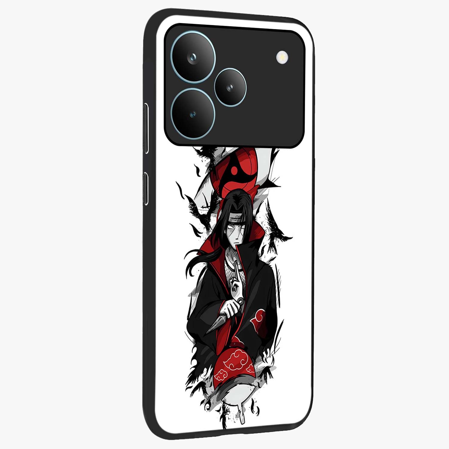 Itachi Limited Edition Naruto Anime Glass Case upright view showcasing intense anime artwork with powerful character theme.