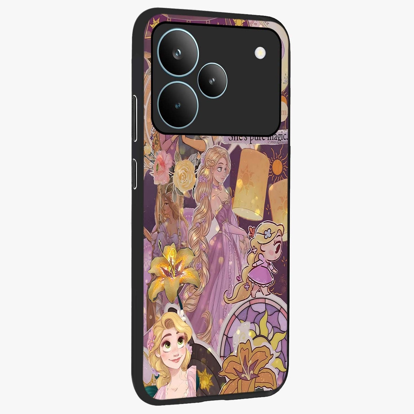 Magical Tangled Dream Glass Case upright view showcasing enchanting artistic artwork with dreamy fantasy theme.