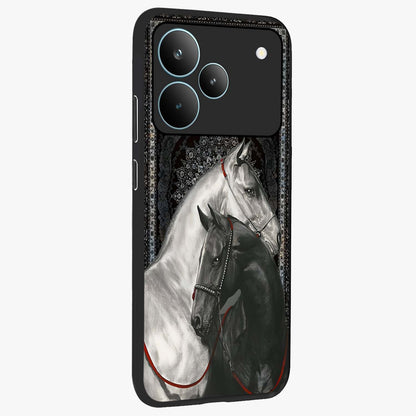 Majestic Ride Legacy Glass Case upright view showcasing dynamic ride inspired artwork with modern automotive theme.