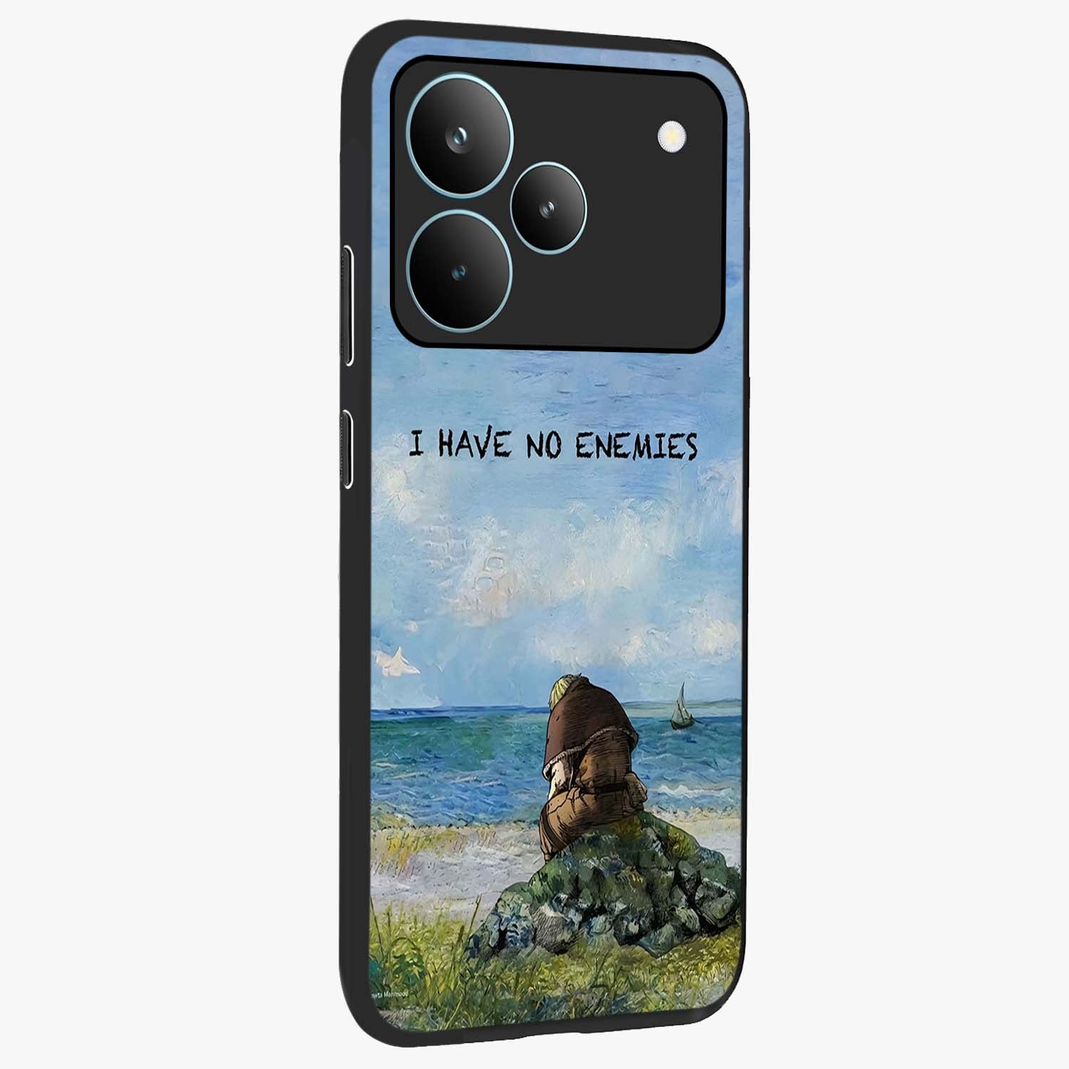 Peace Beyond War Glass Case upright view showcasing powerful peace symbol artwork with inspirational theme.