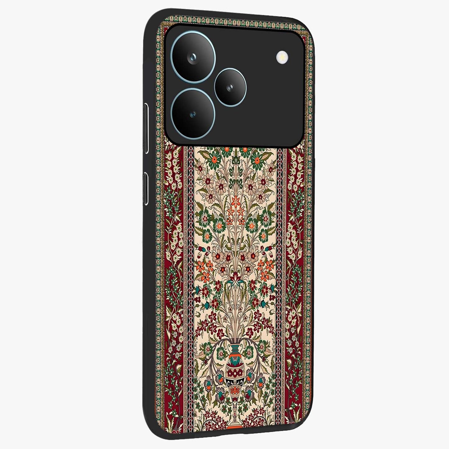 Persian Inspired Glass Case upright view showcasing decorative Persian artwork with rich heritage theme.