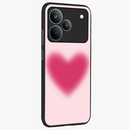 Pink Aura Heart Glass Case upright view showcasing romantic heart artwork with soft pastel theme.