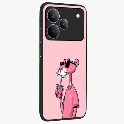 Pink Panther Glass Case upright view showcasing fun animated artwork with stylish retro cartoon theme.