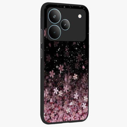 Small Starry Flowers Glass Case upright view showcasing charming floral artwork with dreamy starry theme.