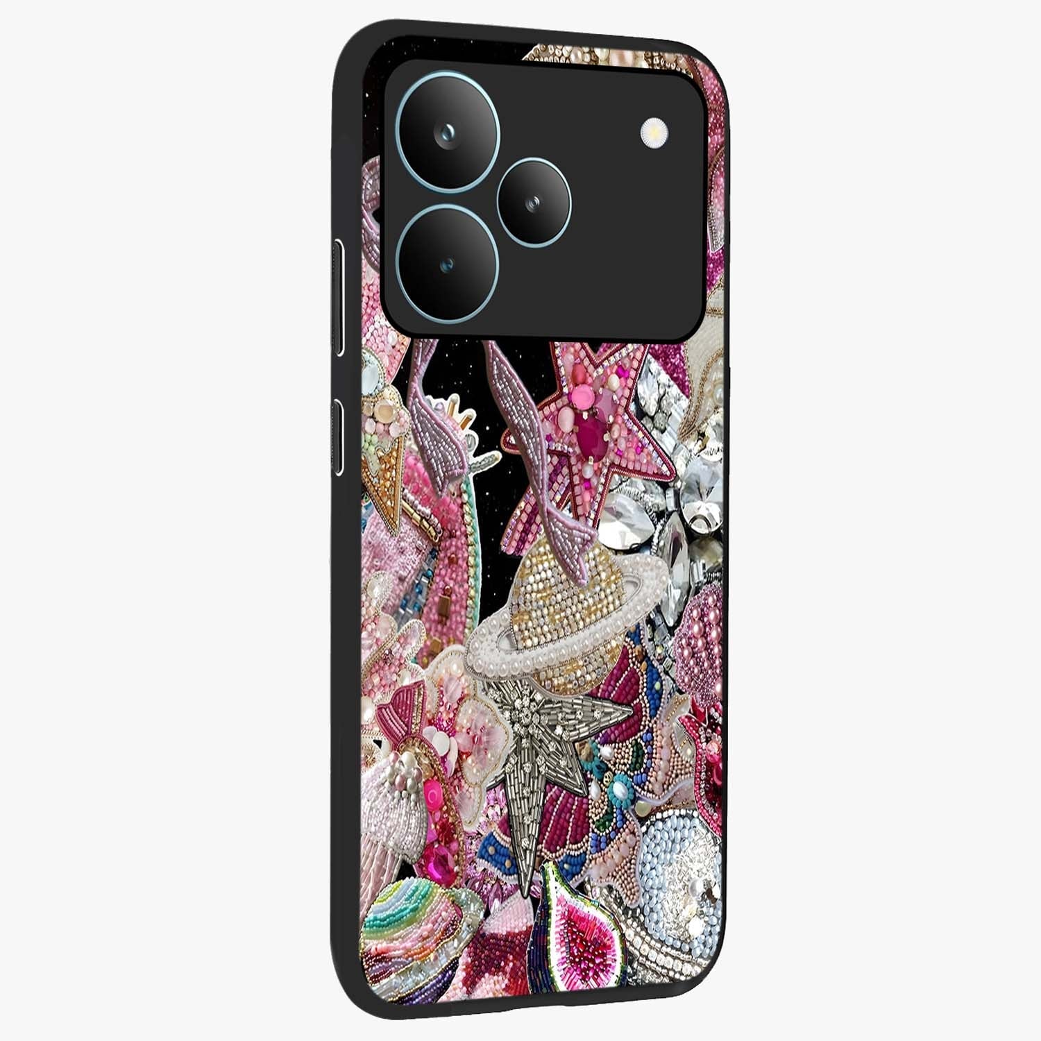 Starlit Jewel Dream Glass Case upright view showcasing radiant star inspired artwork with magical night theme.