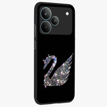 Starlit Swan Grace Glass Case upright view showcasing beautiful swan artwork with peaceful night themed design.