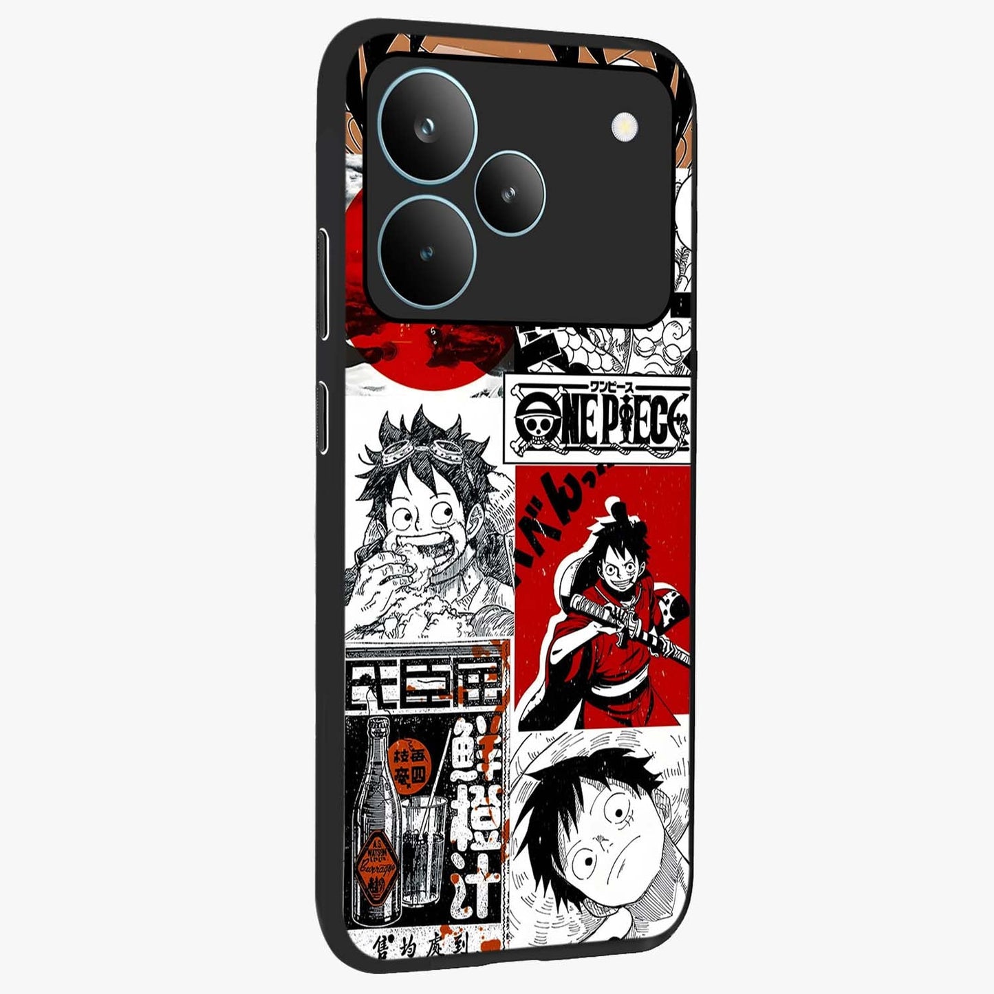 Strawhat Chaos Panels Glass Case upright view showcasing energetic anime artwork with bold adventure theme.