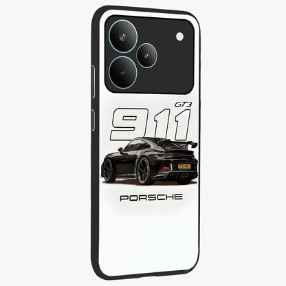 Turbo Legacy Icon Glass Case upright view showcasing bold racing inspired artwork with classic car theme.