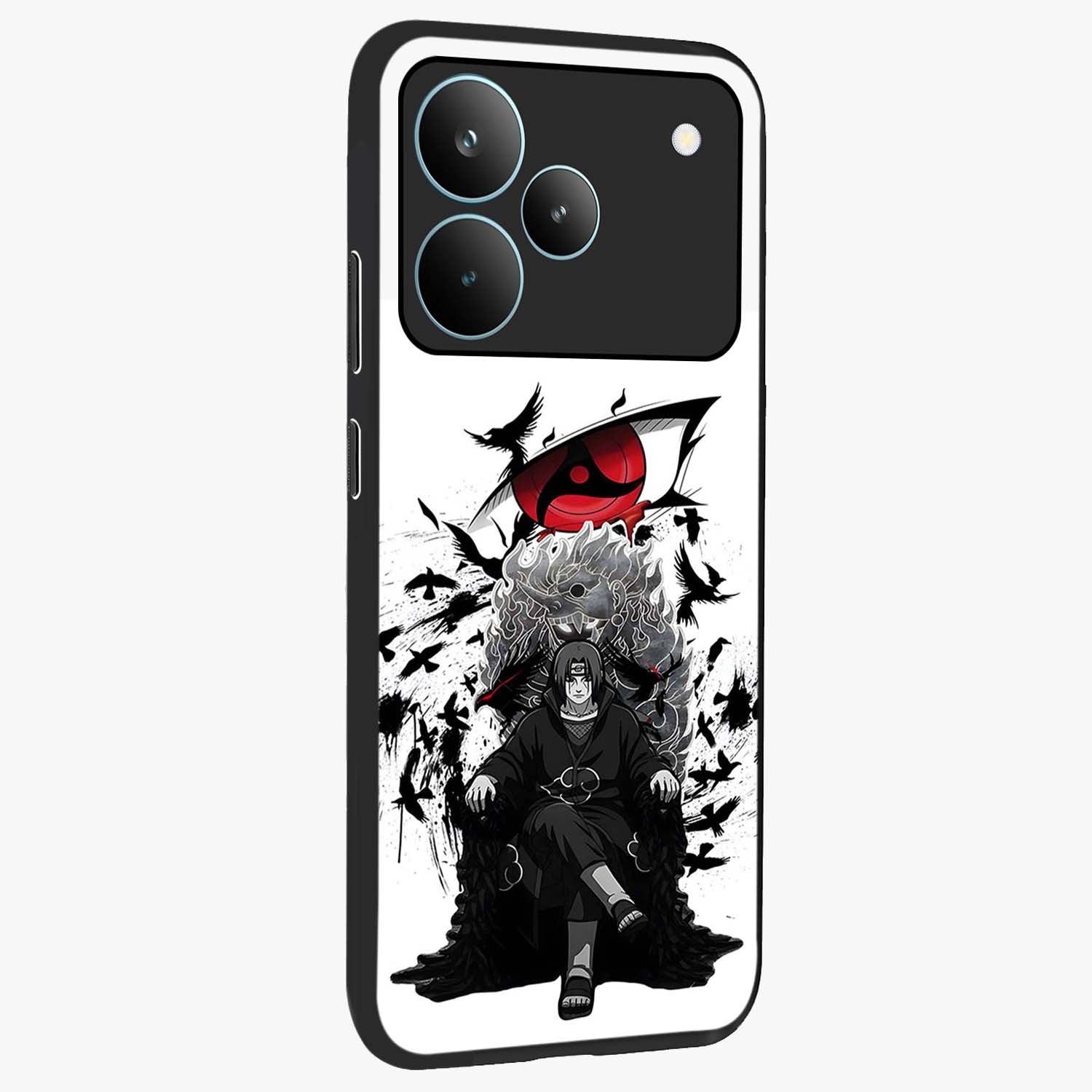 Uchiha Shadow Throne Glass Case upright view showcasing magical underwater galaxy artwork with vibrant cosmic theme.