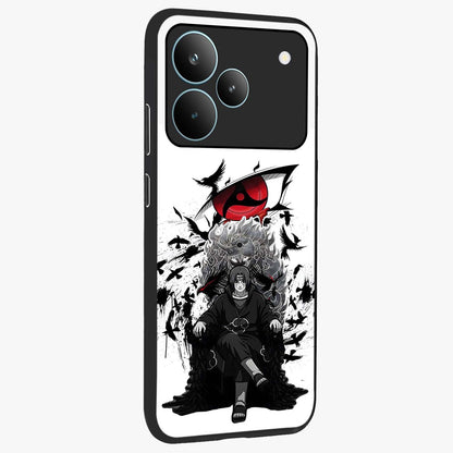 Uchiha Shadow Throne Glass Case upright view showcasing magical underwater galaxy artwork with vibrant cosmic theme.