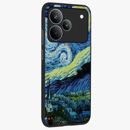 Van Gogh Art Glass Case upright view showcasing expressive painting style artwork with timeless artistic theme.