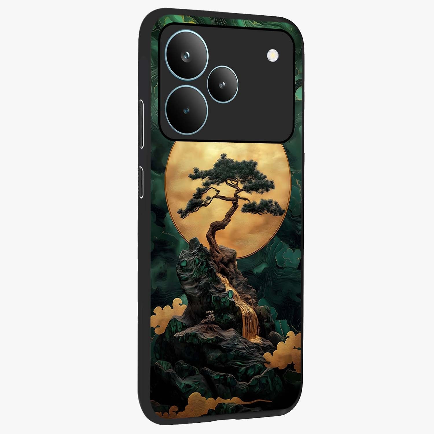 Zen Moon Rise Glass Case upright view showcasing serene moon artwork with tranquil night theme.