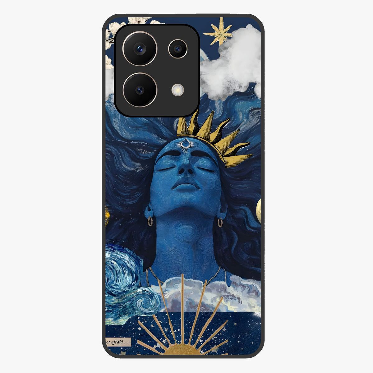Aesthetic Lord Shiva Glass Case showing flat back view with divine Shiva artwork and glossy glass finish.