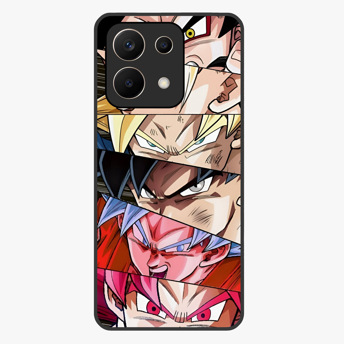 Anime Character Glass Case showing flat back view with vibrant anime artwork and glossy glass finish.