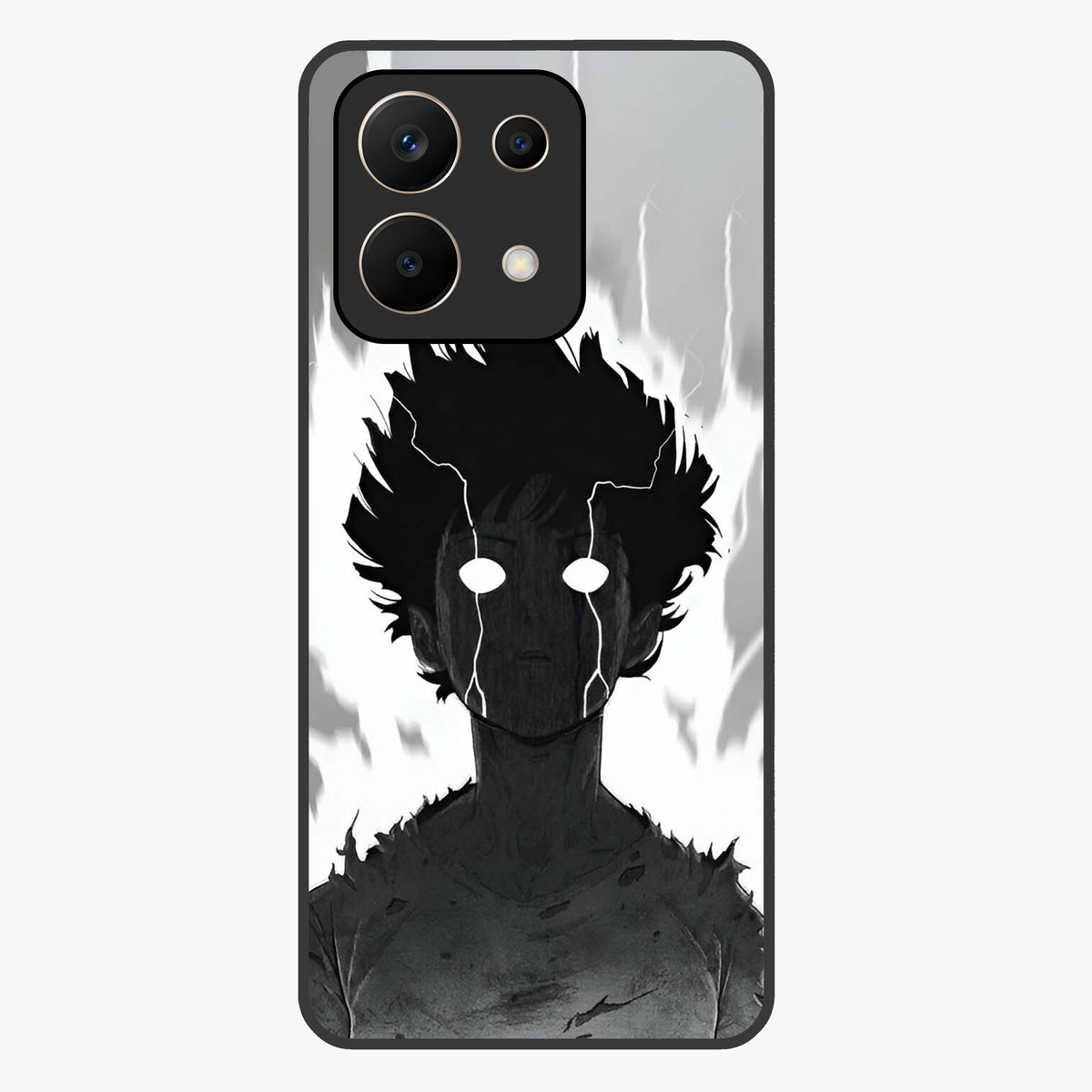 Awakened Inner Rage Glass Case showing flat back view with intense artistic artwork and glossy glass finish.