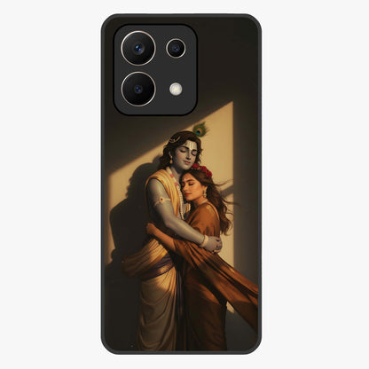 Divine Eternal Love Glass Case showing flat back view with spiritual love themed artwork and glossy glass finish.