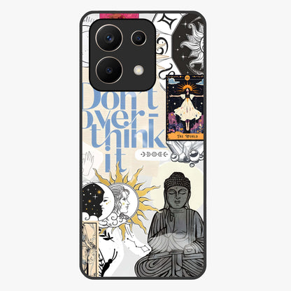 Ethereal Thoughts Glass Case showing flat back view with dreamy artistic artwork and glossy glass finish.