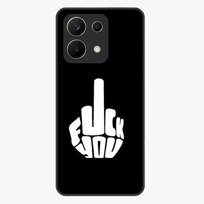 Rebel Mode On Glass Case showing flat back view with bold rebellious typography artwork and glossy glass finish.
