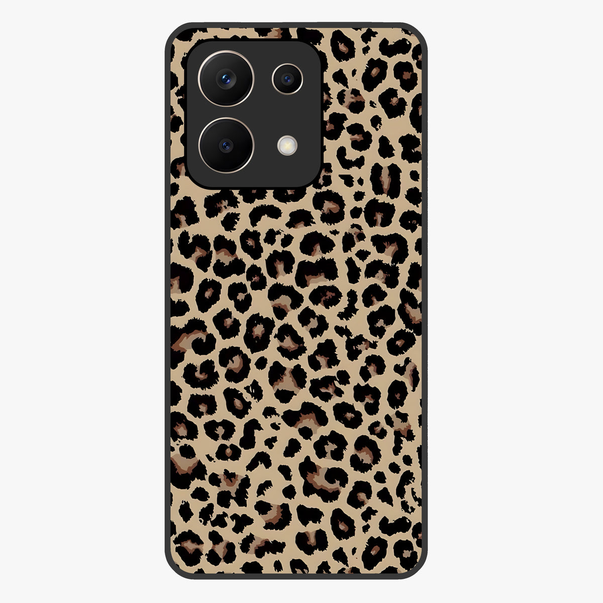 Savage Chic Pattern Glass Case showing flat back view with stylish patterned artwork and glossy glass finish.