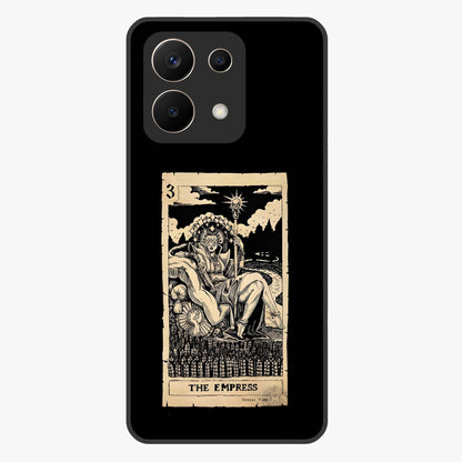 The Empress Glass Case showing flat back view with regal feminine artwork and glossy glass finish.