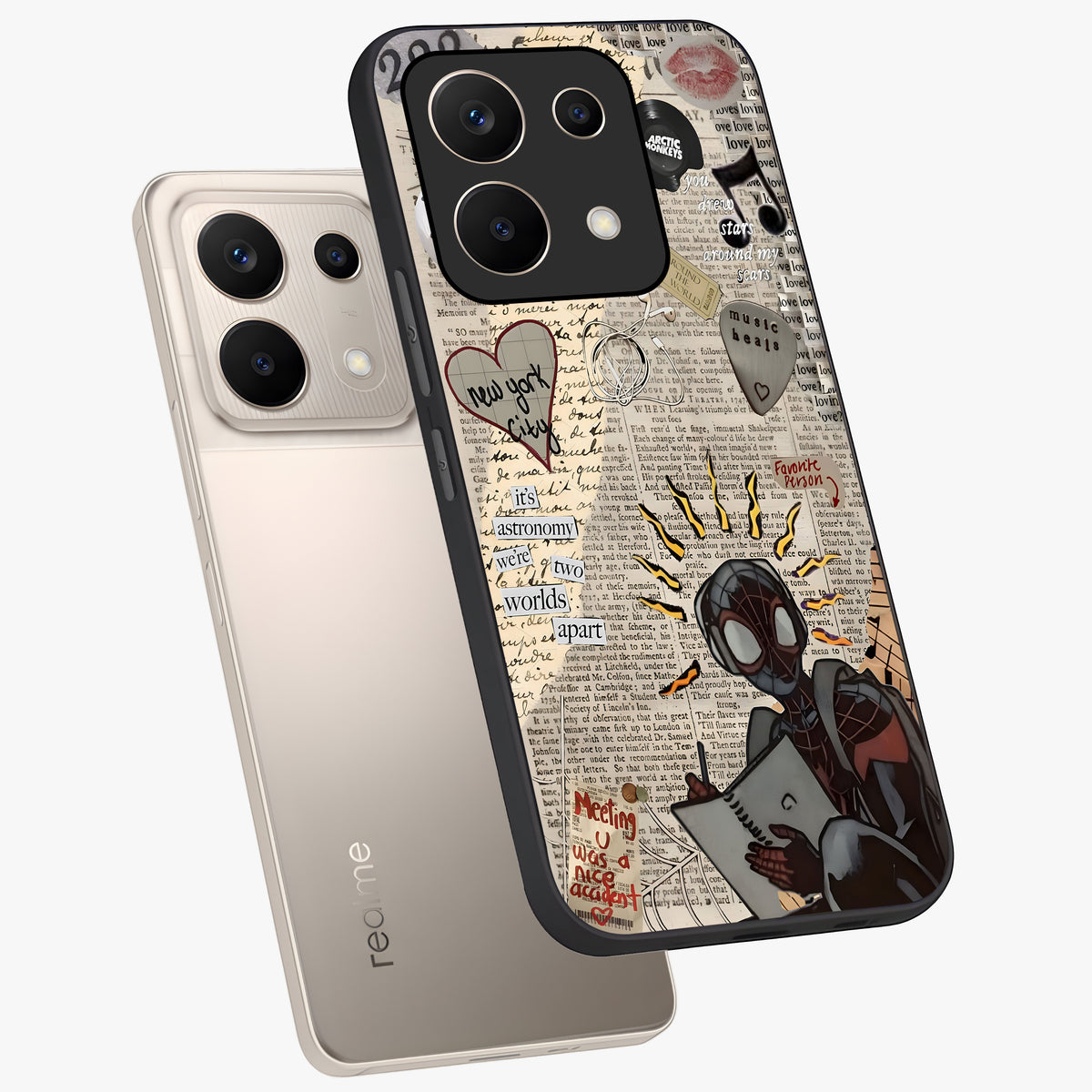 City Dream Sketch Glass Case displayed in angled mockup highlighting minimal city illustration with aesthetic sketch style.
