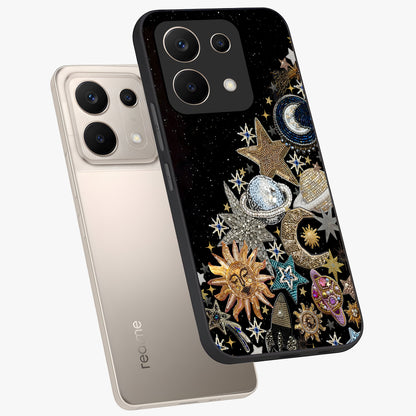 Cosmic Sparkle Dreams Glass Case displayed in angled mockup highlighting dreamy star sparkle design with celestial aesthetic.