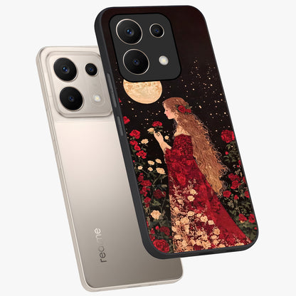 Crimson Dreams Glass Case displayed in angled mockup highlighting soft crimson aesthetic design with artistic theme.
