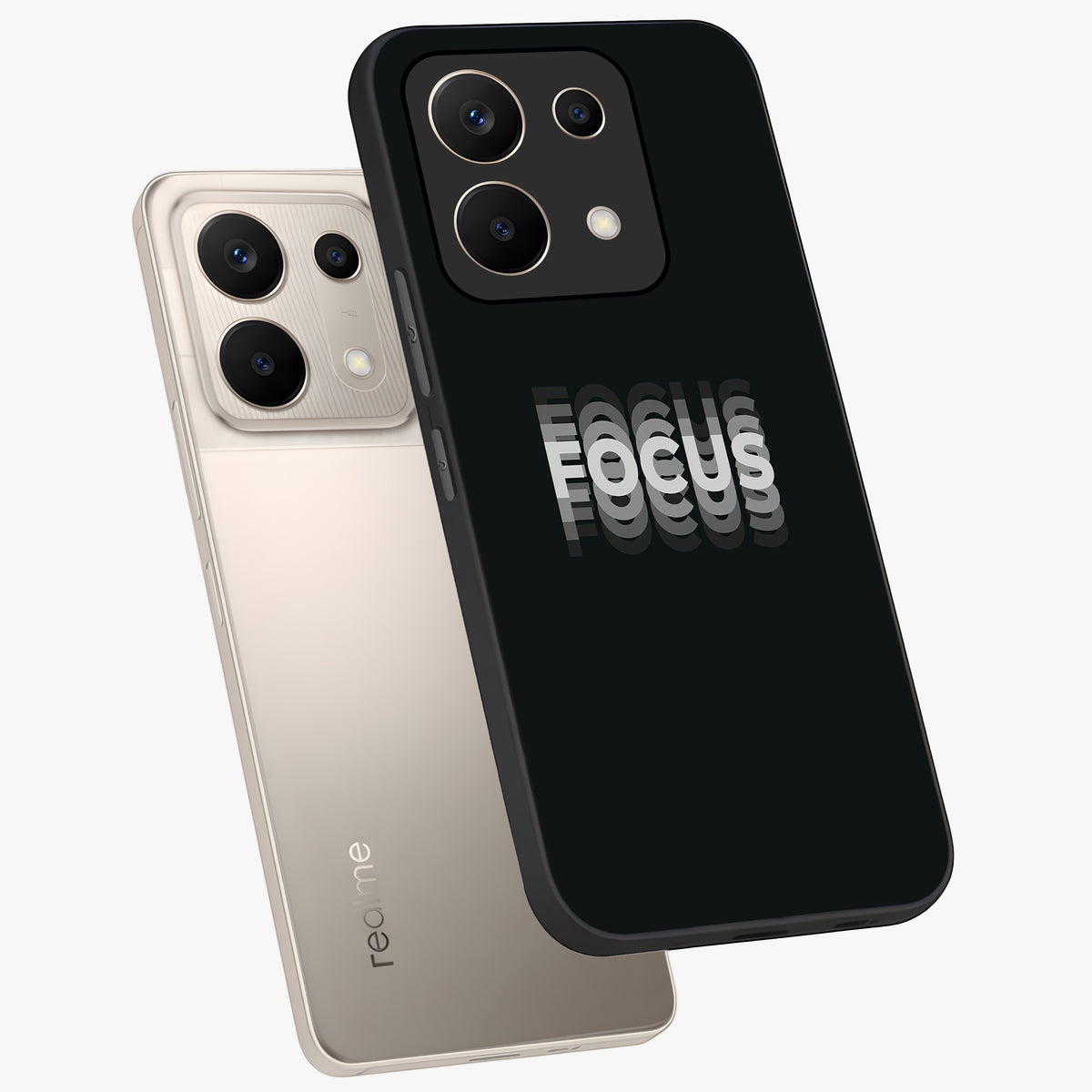 Focus Mode On Glass Case displayed in angled mockup highlighting clean minimal text artwork with modern aesthetic style.