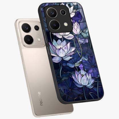 Gloss Petal Rush Glass Case displayed in angled mockup highlighting vibrant petal design with elegant floral aesthetic.